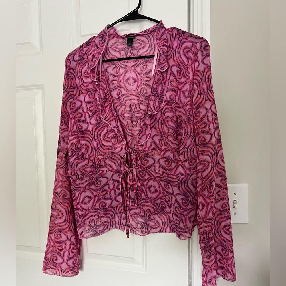 Wild Fable Pink Cropped Shaw - Sheer - Size XXL